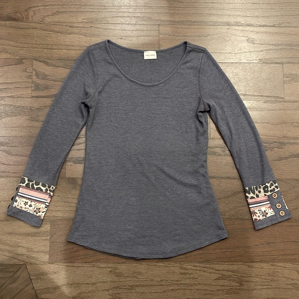 Lovely Melody Long Sleeve Waffle Tee - Size S